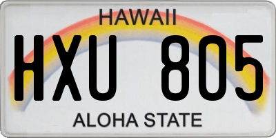 HI license plate HXU805