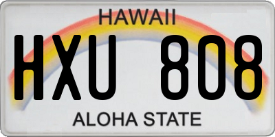 HI license plate HXU808