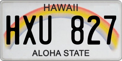 HI license plate HXU827