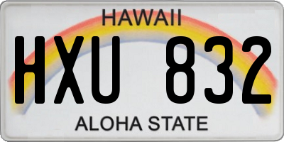 HI license plate HXU832