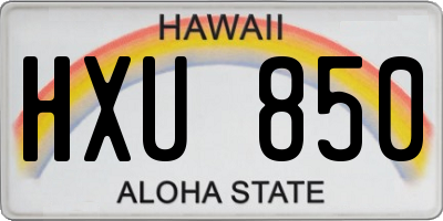 HI license plate HXU850