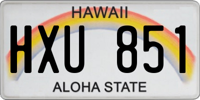 HI license plate HXU851