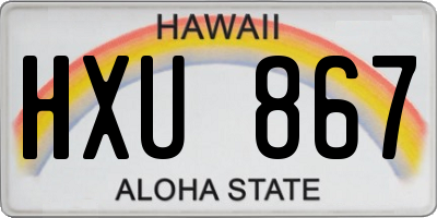 HI license plate HXU867