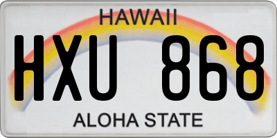HI license plate HXU868