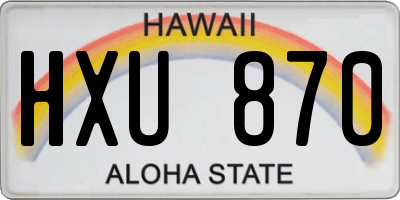 HI license plate HXU870