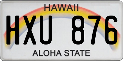 HI license plate HXU876