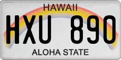 HI license plate HXU890