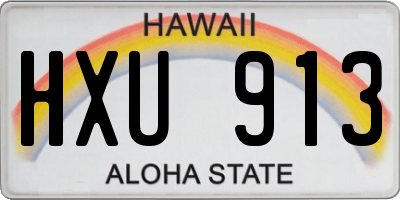 HI license plate HXU913