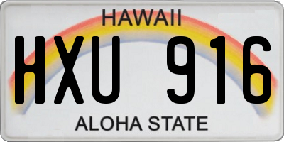 HI license plate HXU916