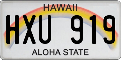 HI license plate HXU919