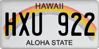 HI license plate HXU922