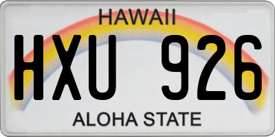 HI license plate HXU926