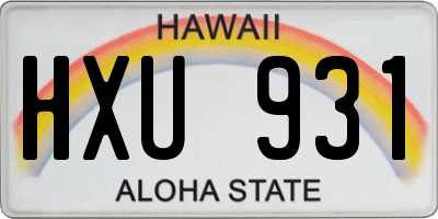 HI license plate HXU931