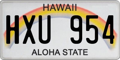 HI license plate HXU954