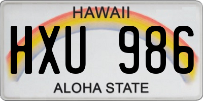 HI license plate HXU986