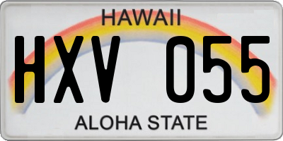 HI license plate HXV055