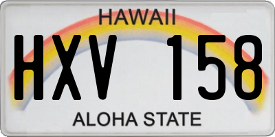 HI license plate HXV158