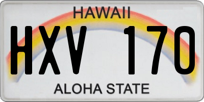 HI license plate HXV170