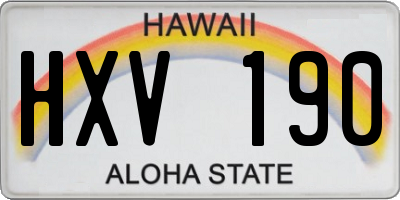 HI license plate HXV190