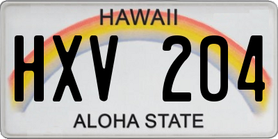 HI license plate HXV204