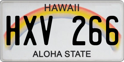 HI license plate HXV266