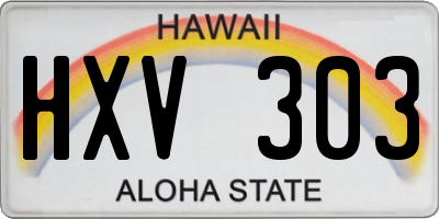 HI license plate HXV303
