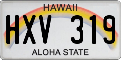 HI license plate HXV319