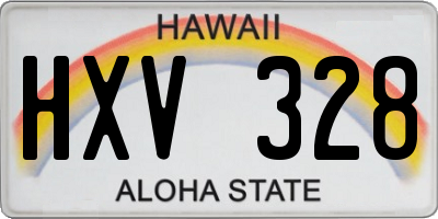 HI license plate HXV328