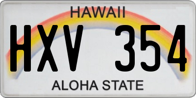 HI license plate HXV354