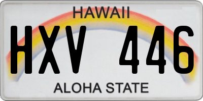 HI license plate HXV446