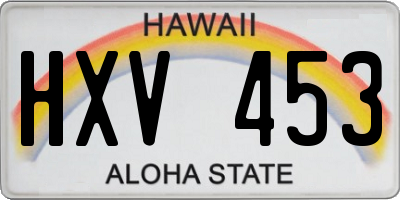 HI license plate HXV453