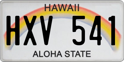 HI license plate HXV541