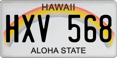 HI license plate HXV568