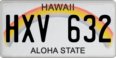 HI license plate HXV632