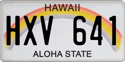 HI license plate HXV641