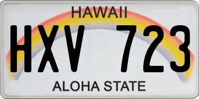 HI license plate HXV723