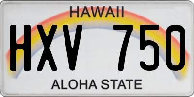 HI license plate HXV750