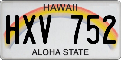 HI license plate HXV752