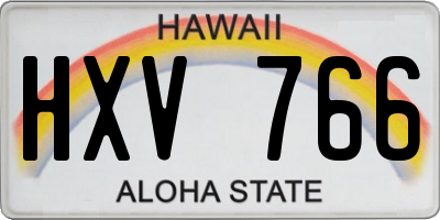 HI license plate HXV766