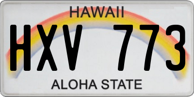 HI license plate HXV773