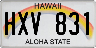 HI license plate HXV831