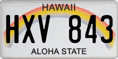 HI license plate HXV843