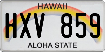 HI license plate HXV859