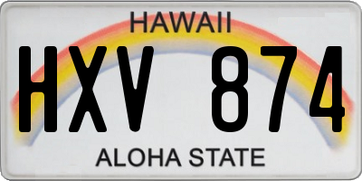 HI license plate HXV874