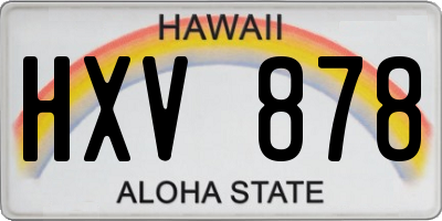 HI license plate HXV878