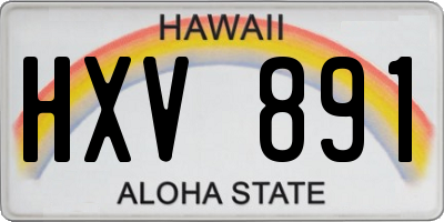 HI license plate HXV891