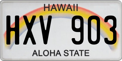 HI license plate HXV903