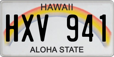 HI license plate HXV941