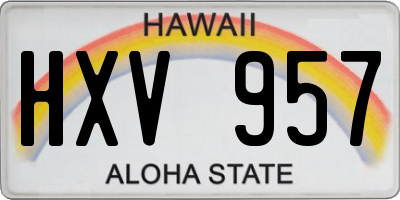 HI license plate HXV957