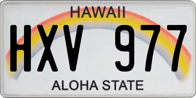 HI license plate HXV977